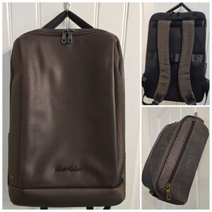*NEW* Robert Graham Thurston Brown Laptop Backpack Plus Houston Cosmetic Bag